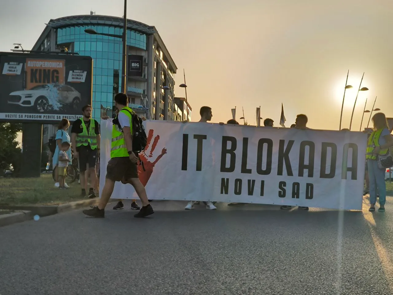 Road blockade in Novi Sad