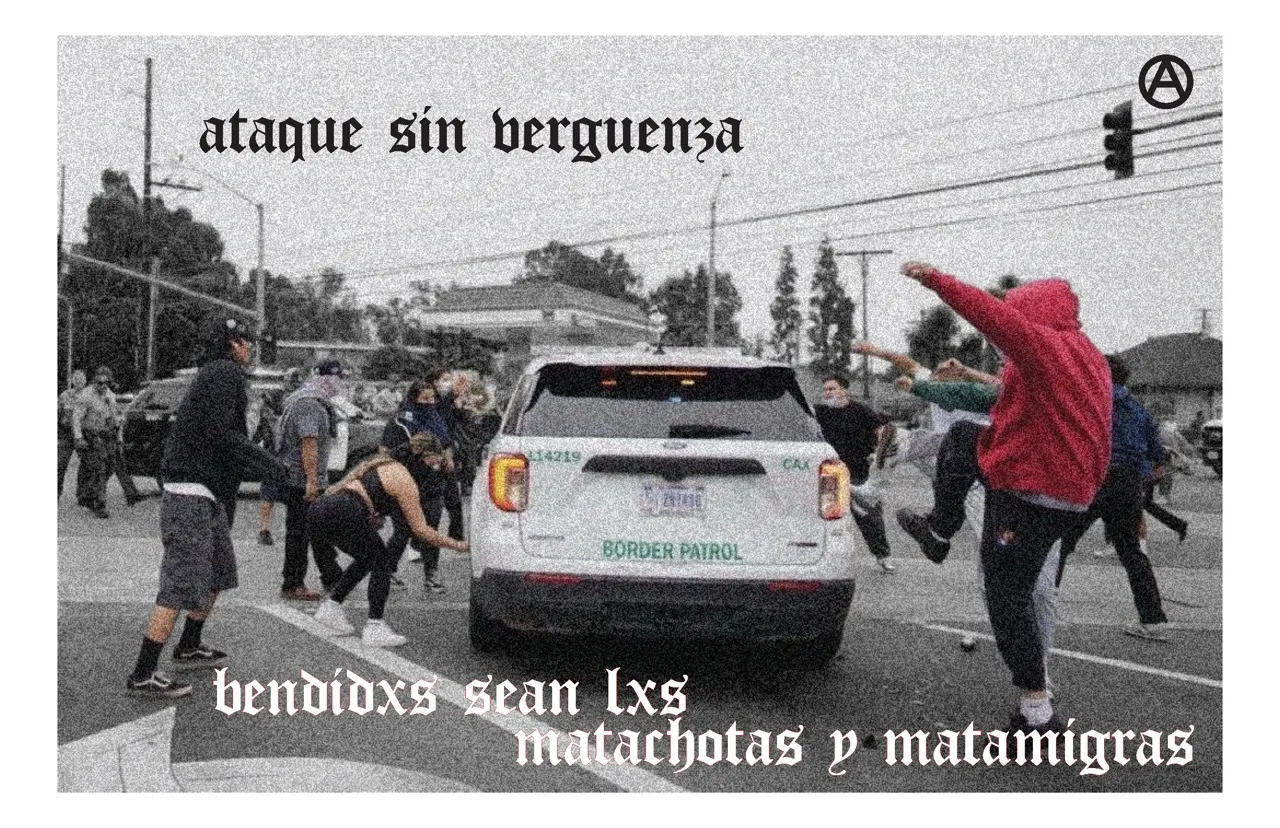 "'Attack without shame. Blessed are the cop and ICE killers' - haters cafe, 2025"