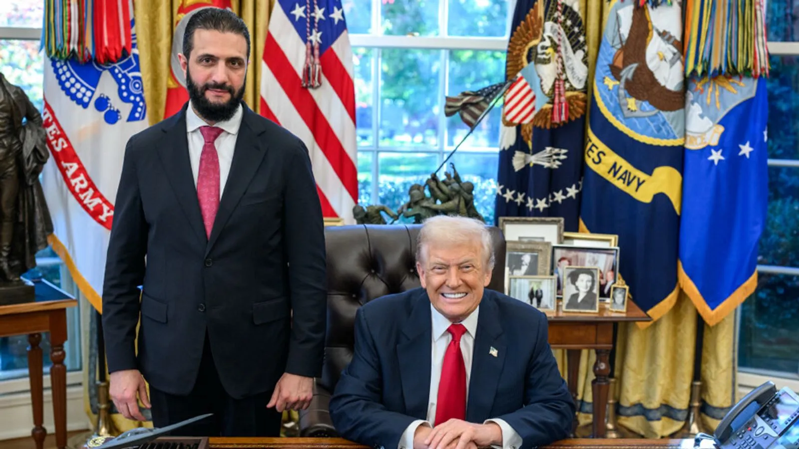 Al-Jolani and Donald Trump. Public domain.